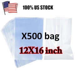 X500 12″X16″ Clear Heat Shrink Wrap Bags PVC Film Gifts Bottles Candles Packing