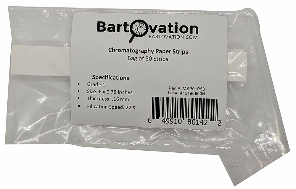 Grade 1 Chromatography Paper 6×0.75in for Labs, School, Pigment Separation