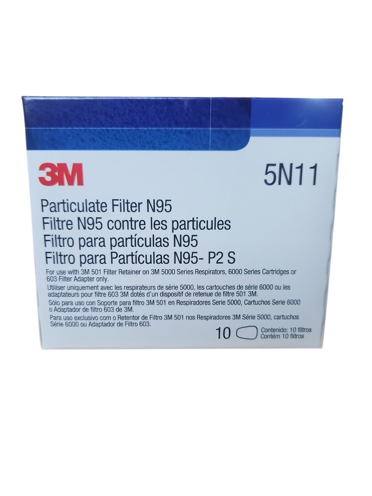 1 Case (10 Boxes of 10) of 3M 5N11 N95 Replacement Particulate Filters 100 Total