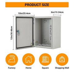 GARVEE Waterproof Electrical Box IP66 Steel Outdoor Enclosure Lockable Panel Box