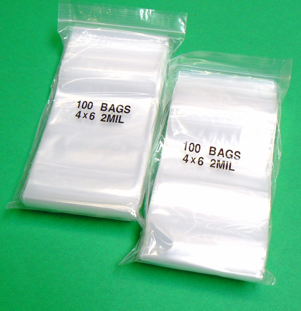 4×6 Zip Seal Slide Lock Bags 2mil Clear Plastic Bag 4″ x 6″ Poly 200 Bags