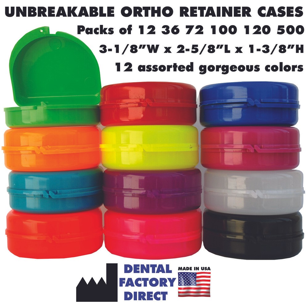 Dental Retainer Box Orthodontic Appliance Guard Snap Closure, 12-500 Cases – USA
