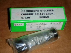 BARDONS & OLIVER #0 SIZE CARBIDE COLLET CHUCK ROUND OR SQUARE CHOICE OF MANY NOS