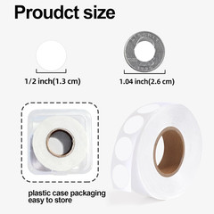 1000 PCS Dot Stickers 1/2 Inch Circle Small Round Coding Labels Blank White Col
