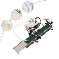 Conveyor Belt Single Head Liquid Filling Device Cans Bottles Filler Automatic