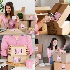 1000 4×6 Fanfold Direct Pink Thermal Labels for Zebra and Rollo Printers