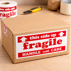 Shipping Labels- 3X5 fragile this side up 500 labels per roll, 1-16 Rolls