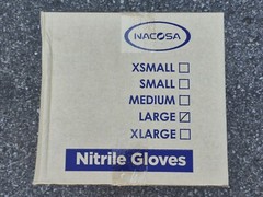 NACOSA Nitrile Exam Gloves Case of 10 Boxes, 1000-Piece, Large Size