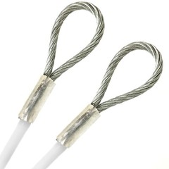 1/4″ COATED GALVANIZED STEEL CABLE ALUMINUM SLEEVE, 1-75ft Clear, Yellow, White
