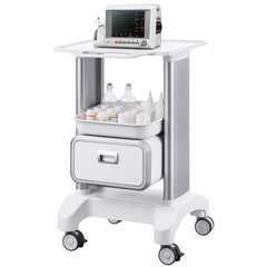 VEVOR 2 Tiers Lab Carts Mobile Medical Cart with 1 Drawer & 1 Top Tray White