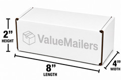 8 x 4 x 2 White Corrugated SHIPPING Mailer Packing Storage Box Boxes 100 To 500