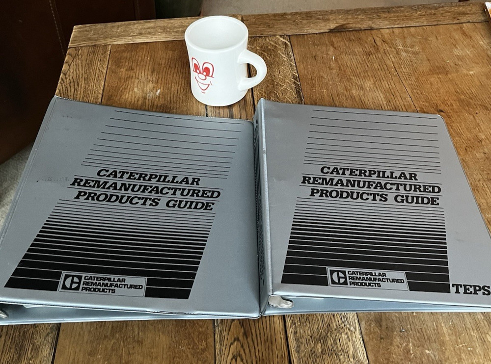 Two (2) Caterpillar Cat Remanufactured Products Guides 1987 Engine *Binder Only*