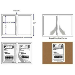 500 Half Sheet Shipping Labels Page 8.5×5.5 Self Adhesive Round 2 Per Sheet US