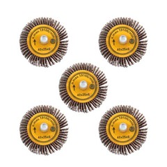 Aluminum Oxide Shank Mounted Flap Wheels, 1-1/2″ x 1″ x 1/4″, 60 Grit – 5 Pack