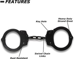 Stainless Steel Heavy Duty Handcuffs Law enforcement Gear BLACK