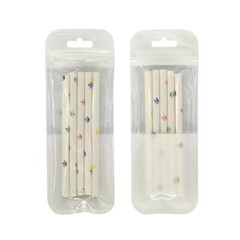 100-200 Clear & White Flat Storage Pouch with Butterfly Hang Hole Packaging Bags