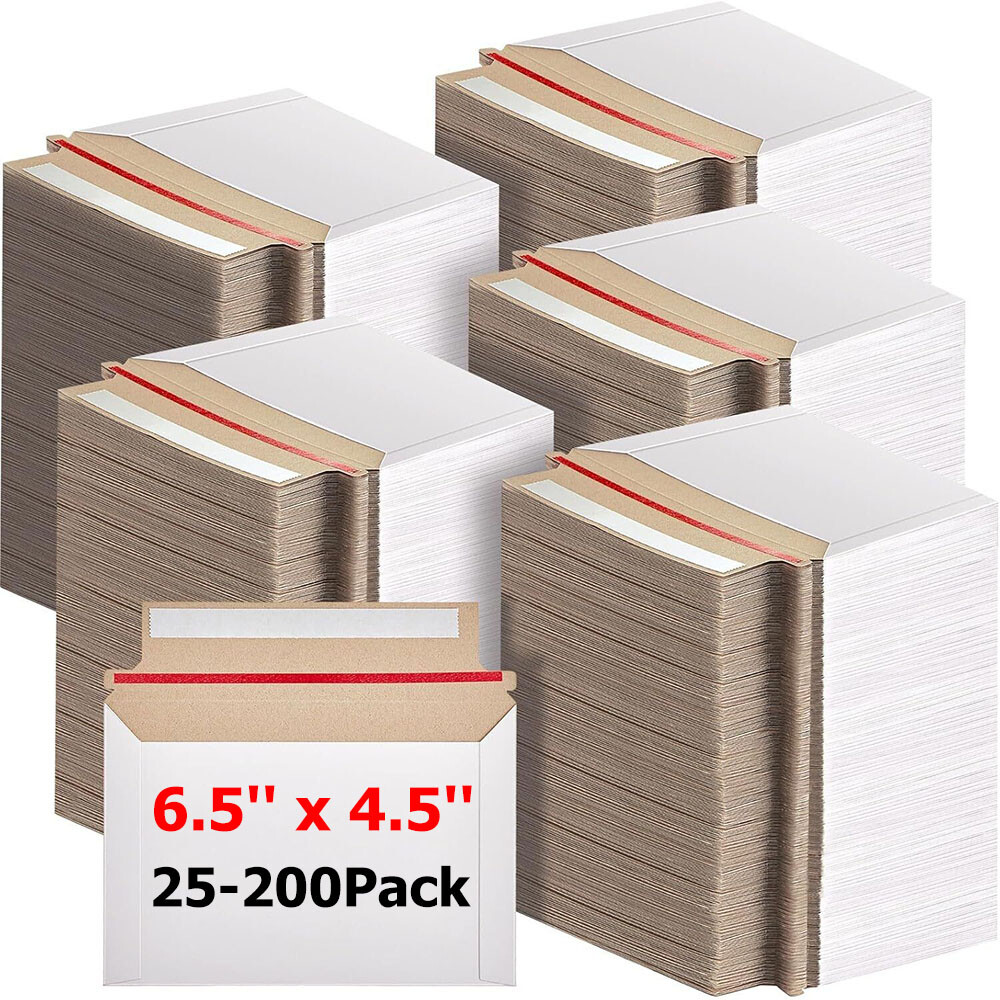 25-200 6.5”X4.5” Proline Rigid Photo Shipping Flats Cardboard Envelope Mailers