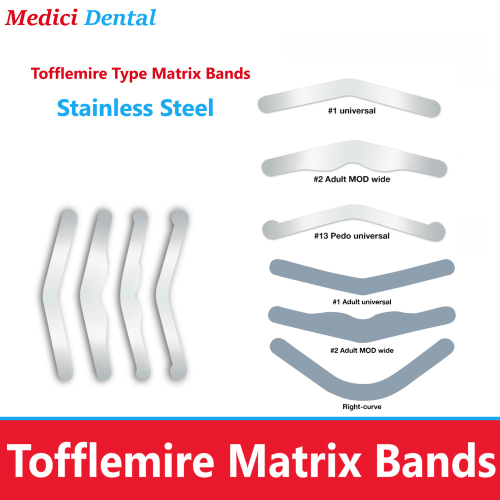 12/144Pc Dental Universal Matrix Bands Tofflemire Stainless Steel 001″ UltraThin
