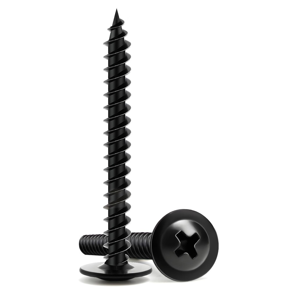 Wood Screws 11/2 Inch, 70 PCS Premium Phillips Truss Head Black Wood Screws, …