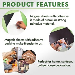 Strong Flexible Self-Adhesive Magnetic Sheets 8.5 x 11 20 Mil 12PCs Stone City
