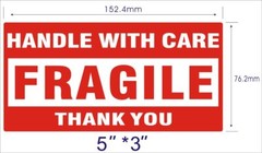 1-20 Rolls 3 x 5 Fragile Stickers Handle with Care Labels 500/Roll Free Shipping