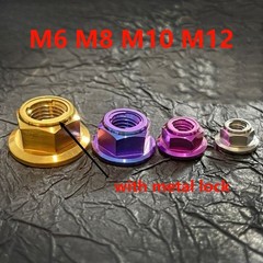 Titanium Nut M5 M6 M8 M10 M12 Flange Metal Lock Nut for Bike Motorcycle Car
