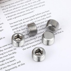 5 PCS 3/8″ NPT Male Pipe Plug Stainless Steel Pipe Plug Fitting Set Hex Count…