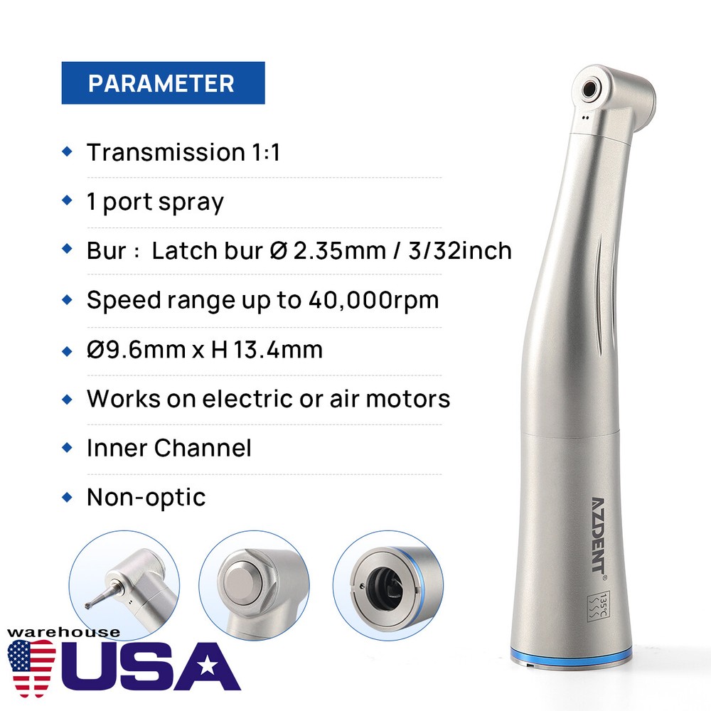 Dental LED Brushless Electric Micro Motor E-Type /1:1 LED Contra Angle Handpiece
