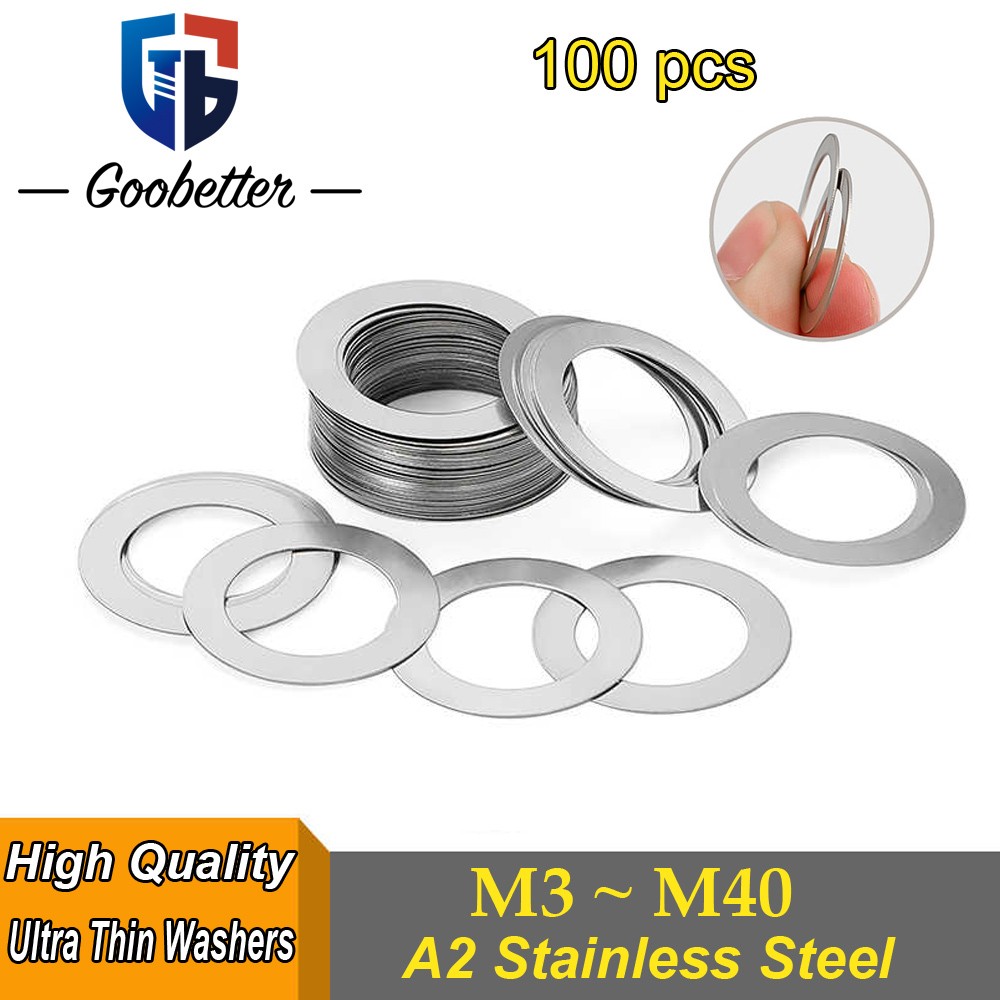 Shim Washers Flat Shims Thick 0.1/0.2/0.3/0.5mm DIN 988 A2(304) Stainless Steel
