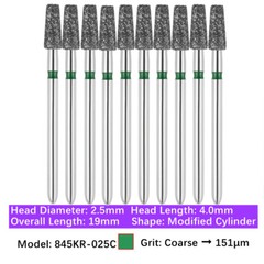 10pc Dental FG High Speed Diamond Burs Flat End Taper Shape Polishing Burs