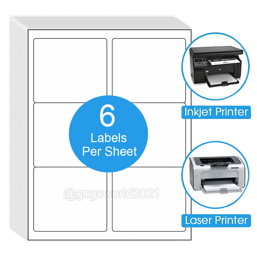 150-24000 Shipping Labels 3-1/3″ x 4″ Mailing Address 6 Per Sheet InkJet Laser