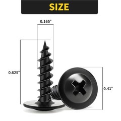 Wood Screws 5/8 Inch, 145 PCS Premium Phillips Truss Head Black Wood Screws, …