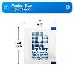 3 gram X 50 PK “Dry & Dry” Silica Gel Desiccant Packets(Reusable)-FDA Compliant