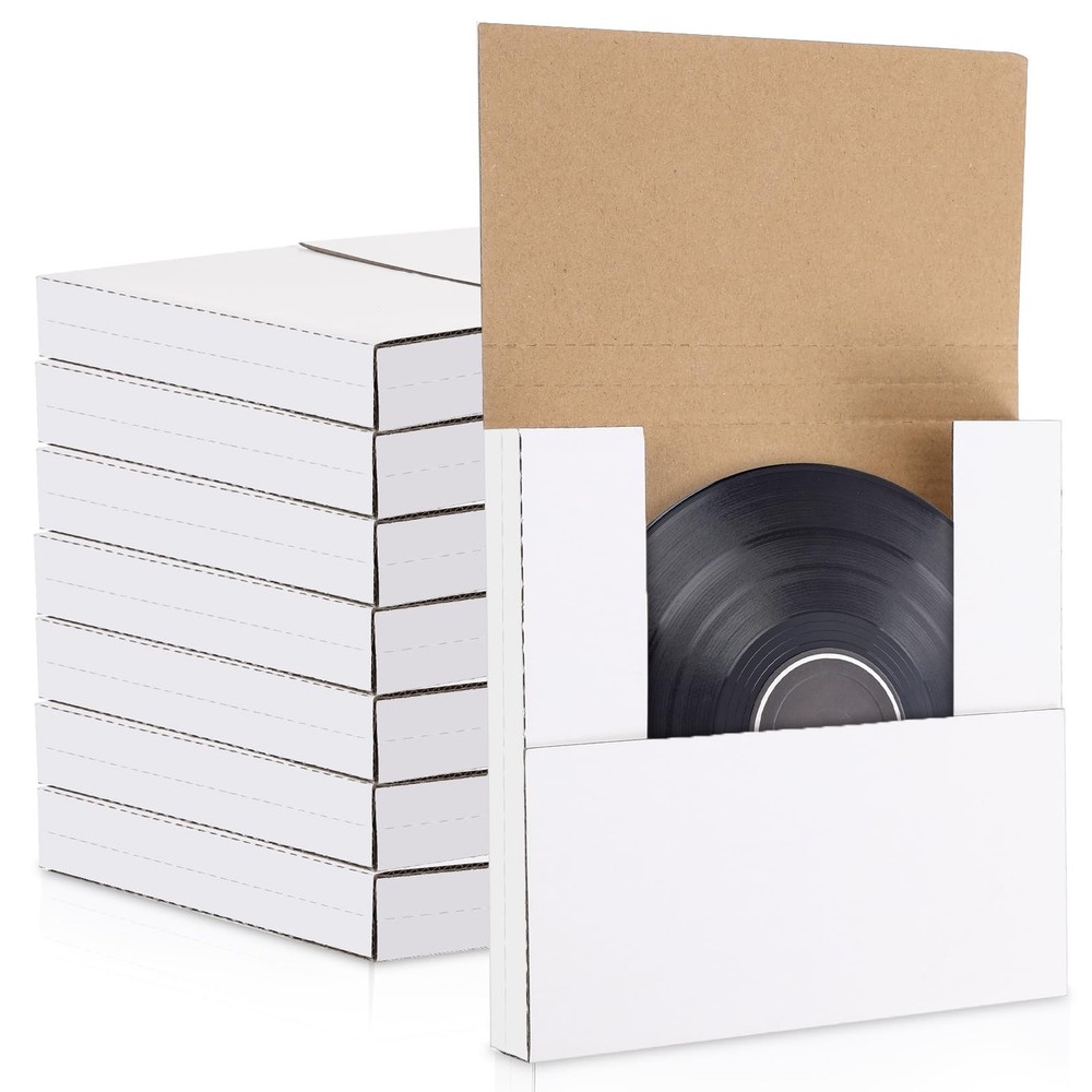 Fuutreo 100 Pack 7 Inch Vinyl Record Mailers Boxes 45 RPM Easy Fold LP Cardboard