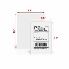 200-10000 8.5×5.5 Shipping Address Labels Half Sheet Self Adhesive for Laser ink