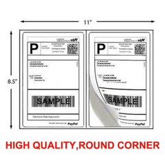 1000 Shipping Labels 8.5″x5.5″ Rounded Corner Self Adhesive 2 Per Sheet Blank US