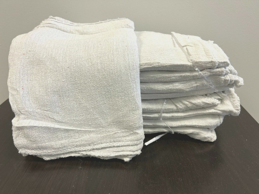 1000 PIECES NEW WHITE INDUSTRIAL SHOP RAGS CLEANING TOWELS 14×14 inches
