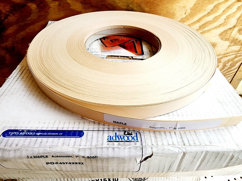 500′ Roll- Adwood Maple Automatic 1- 3/8″ Wood Veneer Edge Banding