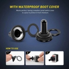 5PCS Heavy Duty Toggle Switch 15A 250V AC On/Off Waterproof Protective Cover
