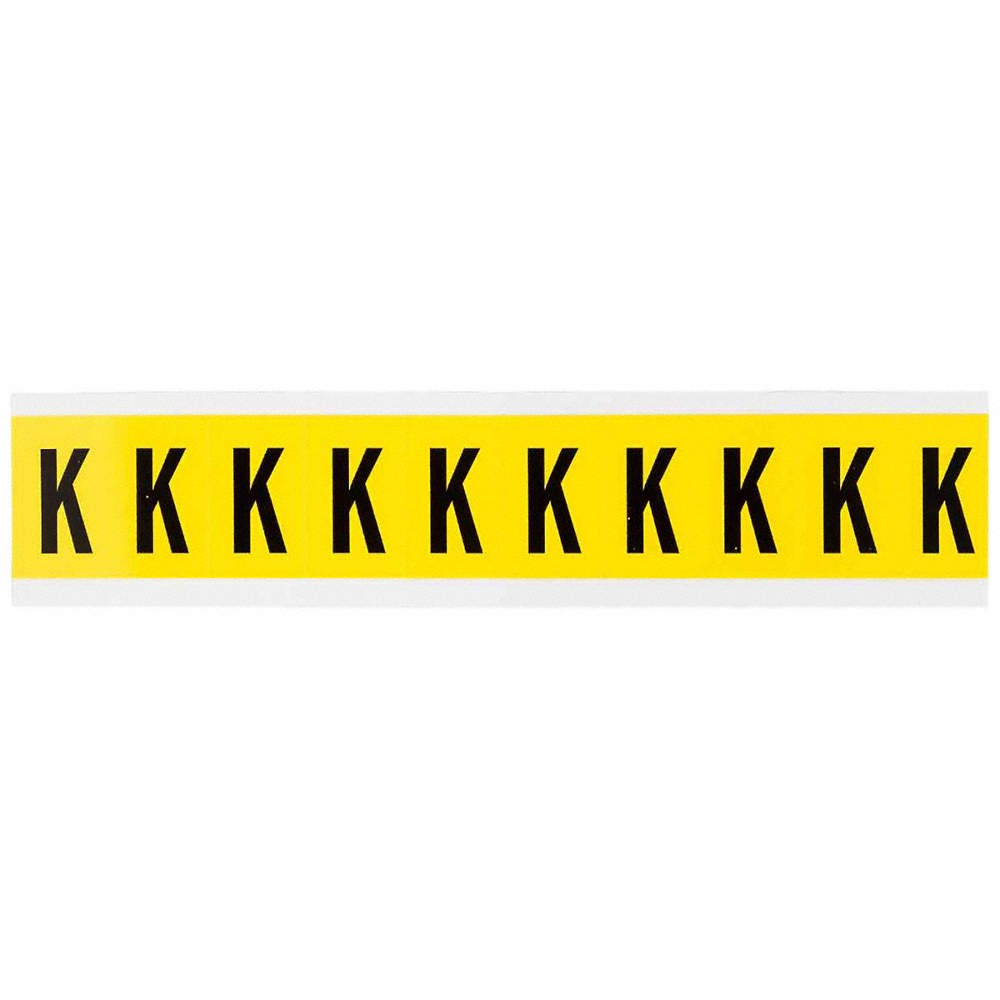 BRADY 3430-K Letter Label,K,1-1/2in.Hx7/8in.W 32MF84