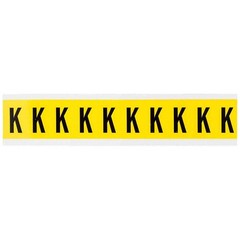 BRADY 3430-K Letter Label,K,1-1/2in.Hx7/8in.W 32MF84