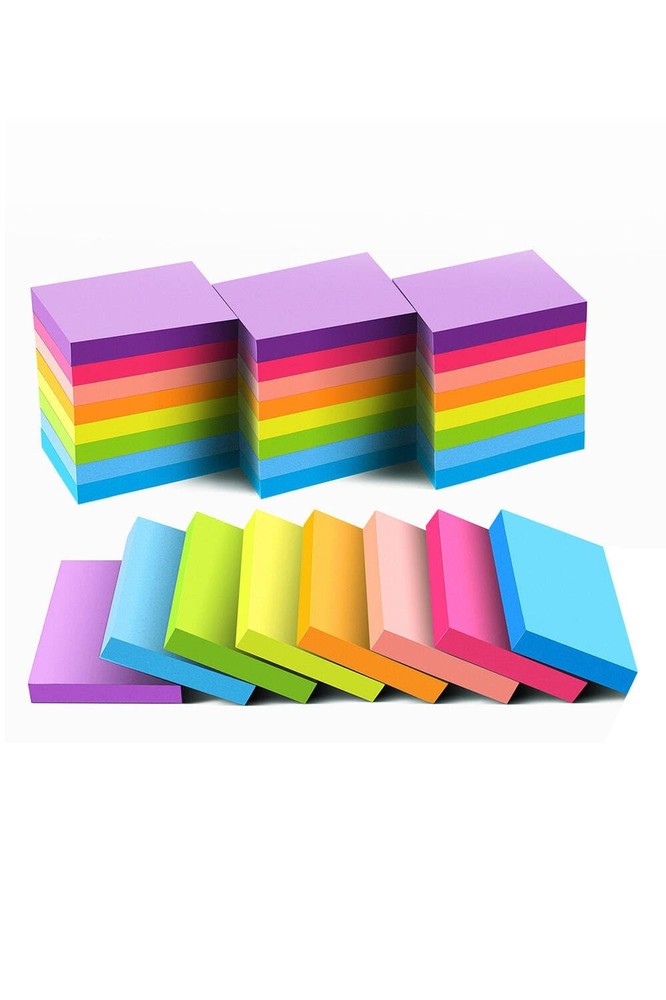 Small Sticky Pads, 24 Pack 1.5X2 Inch, 75 Sheets Per Pad, Multicolor
