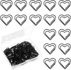 100 PCS Love Heart Shaped Paper Clips, Decorative Paper Clips, Heart Paper Cl…