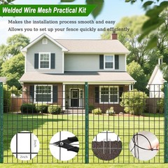Welded Wire Fence 36inch x 2inch x 3inch Black PVC Coated Garden Fencing 50ft