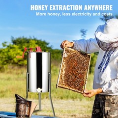 VEVOR Manual Honey Extractor Beekeeping Equipment 2/4 Frames Stainless Steel