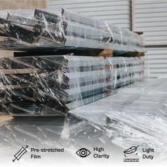 4 Rolls 17″ x 1476′ (30 Gauge) Plastic Film Pre-Stretch Hand Shrink Wrap Clear