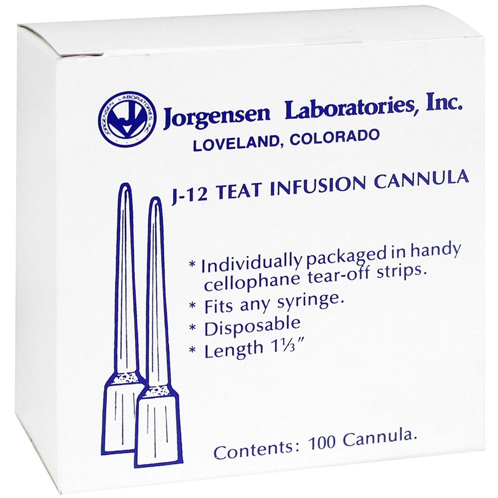 Teat Infusion Cannula 100ct Fits any Syringe Individually Packaged Jorgensen Lab