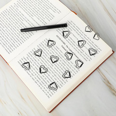 100 PCS Love Heart Shaped Paper Clips, Decorative Paper Clips, Heart Paper Cl…