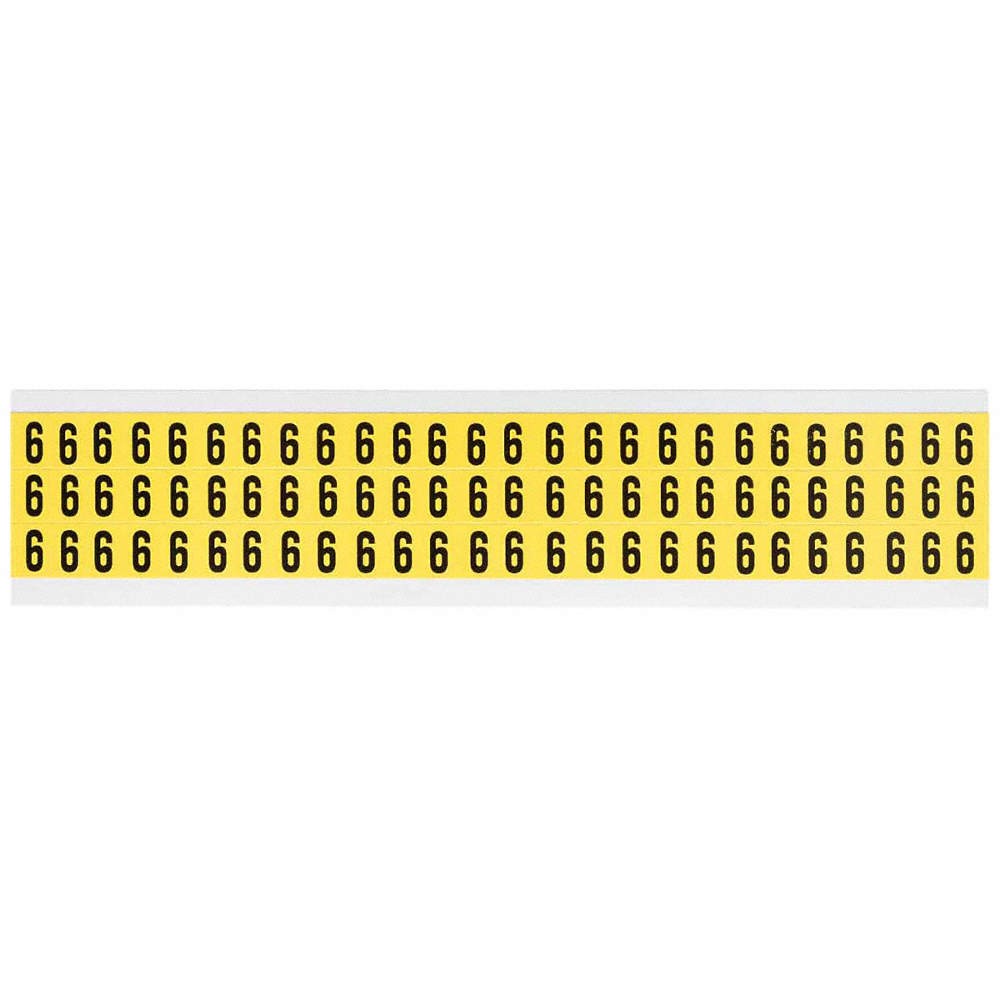 BRADY 3410-6 Number Label,Character 6,1/2inHx11/32inW 32MF39