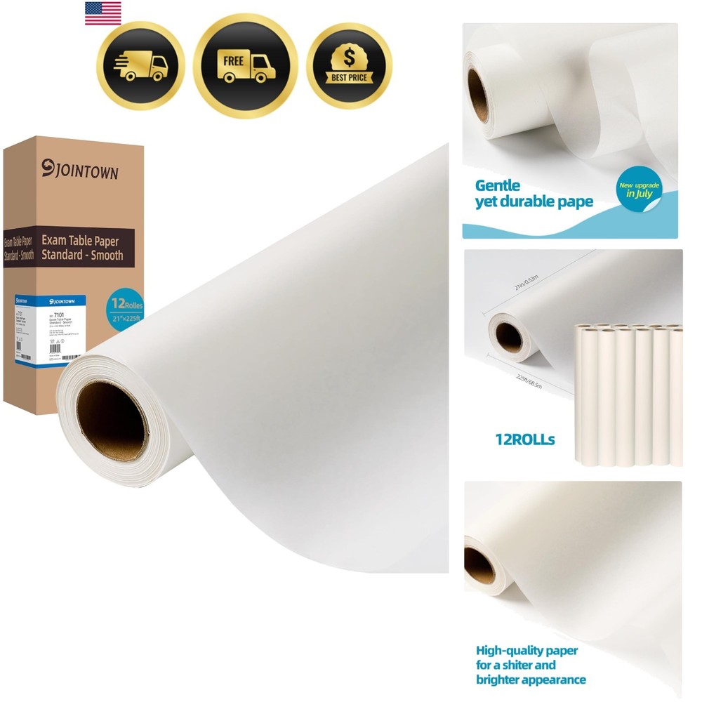 Exam Table Paper – New Upgrade Barrier Protection, 21″ x 225ft, Smooth White …